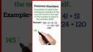 Peterson Number/Sum of Factorials of each digit?#shorts #maths