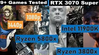 RTX 3070 Super Benchmark intel 11900k vs Ryzen 5800x & 3800x