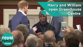 Prince Harry and Prince William open the Greenhouse Centre by cutting the ribbon together