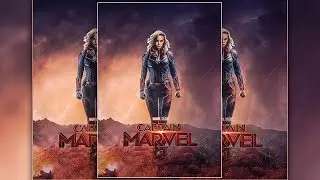 Captain Marvel Movie Poster Design In Photoshop CC 2019