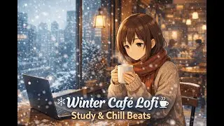 Cozy Winter Caf&eacute; Lofi ☕ Snowfall Study & Chill Beats | Relaxing Anime Coffee Shop