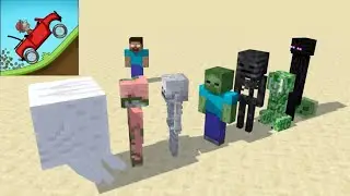 Minecraft animation monster school playing Hill Climb Racing