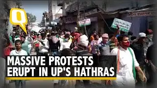 Hathras Gang-Rape: Massive Protests by Dalit Groups, Police Vehicle Vandalised | The Quint