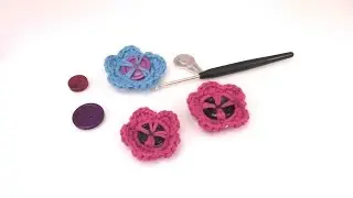 Dekoration häkeln - Blume mit Knopf / schnell und einfach selbst gemacht / Anleitung deutsch