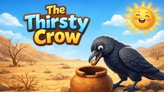The Thirsty Crow Story in English. Clever crow story. Moral stories for kids. Learning booster 