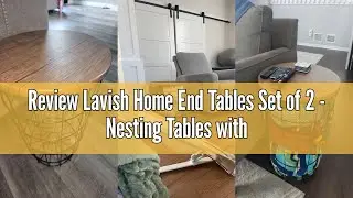 Review Lavish Home End Tables Set of 2 - Nesting Tables with Removable Wood Tops and Metal Basket Ba