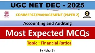 Expected MCQs on Financial Ratios | UGC NET Paper 2 December Preparation 2025 | Management #ugcnet
