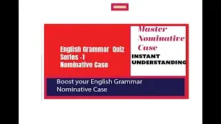 English Grammar Quiz Series -1  Understanding Nominative Case  #Englishlearning #Grammar rules