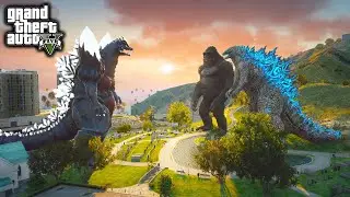 SpaceGodzilla Vs Godzilla, Kong Full Battle In Los Santos ( GTA V Mods )