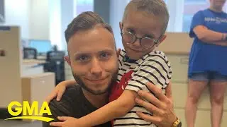 7-year-old boy meets his bone marrow donor from Germany l GMA Digital