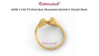 0.09ct GH/VS Natural Diamond Infinity Heart Ring 💍✨ Elegant Gold Love Design
