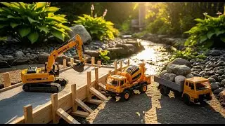 Building a MEGA Miniature Bridge! RC Bridge Building | RC Construction Vehicles
