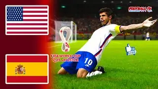 USA vs SPAIN | FIFA World Cup 2022 | Match eFootball PES 2021 | Gameplay PC