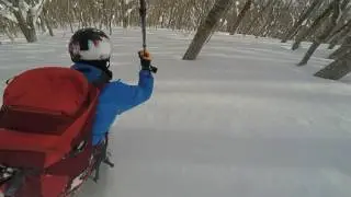 bluemoris FTL125 & 22 designs outlaw telemark ski (Mt. Hakk&ocirc;da)