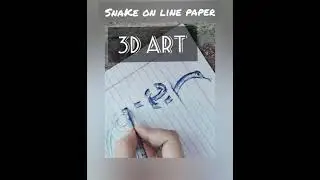 Snake on line paper /3D Art/drawing