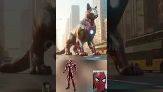 superheroes but giant cat 😱Marvel&DC-All Characters#marvel #avengers#shorts#robot#spiderman