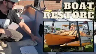 Restoring Haines Hunter Tramp to perfect sailing condition. #trimaran #boatrestoration