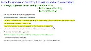 Advice for surgeons, better blood flow, healing, prevention of complications