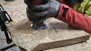 Carving a Dog Bowl in a Maple plank.