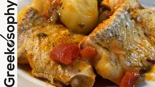 Greek meals you can make at home - Bakaliaros Me Patates (Cod with potatoes)