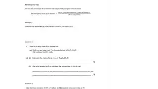 IGCSE chemistry- Percentage by mass explanation