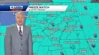 Freeze Watch in effect through Sunday morning in central Alabama