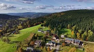 scenic rural landscape, picturesque hillside forest view, vast aerial scene of countryside and woods