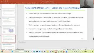 17 - ABAP на HANA - Архитектура базы данных HANA - Компоненты сервера индексов