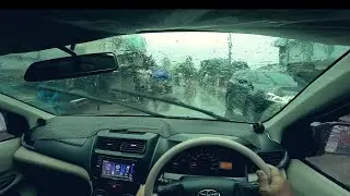 City Driving in Heavy Rain | Calming Rain Sounds for Sleep & Focus