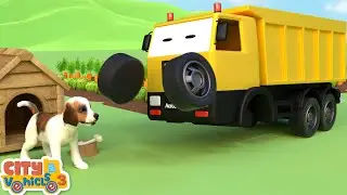 Construction vehicles rescue train and build fixed broken railway-Excavator,Bulldozer for kids