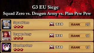 G3 SIEGE | Squad Zero vs. Dragøn Army vs. Plan Pew Pew | #summonerswar