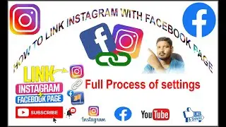 how to connect/ link instagram with Facebook page 📄 / full settings process video 📸/