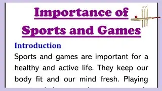 Importance of Sports and Games Essay  in English 180 words Speech, Paragraph Value of Sports V2