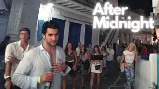 Mykonos Town streets midnight walk