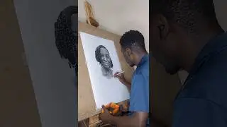 How to draw realistic portrait with charcoal/Time lapse video #drawing #realistic #trending #shorts