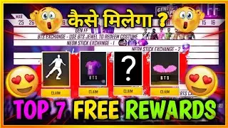 Top 7 Free Rewards 😍🔥 Gen Ff Event Free Fire | Free Fire X Bts #shorts #freefire