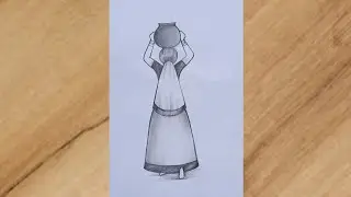 How to draw a Indian traditional girl step by step|girl drawing for beginners|pencil drawing easy 