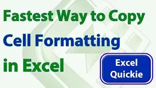 Excel Quickie 8 - Fastest Way to Copy Cell Formatting in Excel