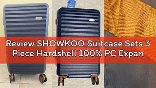 Review SHOWKOO Suitcase Sets 3 Piece Hardshell 100% PC Expandable Lightweight Carry on Travel Hand L