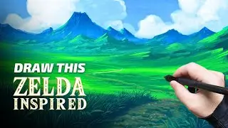 DRAW THIS Zelda Inspired Landscape - STEP-BY-STEP Digital Painting Process