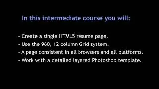 Create a Single HTML5 Resume - learn Web Development