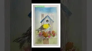 Easy Birdhouse #art #artist #christmas #watercolor #season #artbymerit #winter #easy #birds #holiday