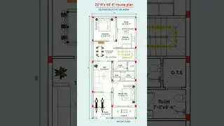 22x50  West Face as per vastu House Plan #houseplan #floorplan #housedesign #homedesign #homeplan