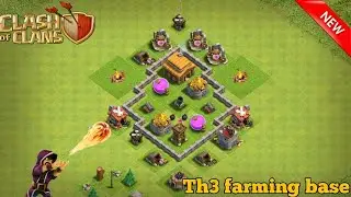 clash of clans town hall 3 base || th3 farming base ||anti giant with new update