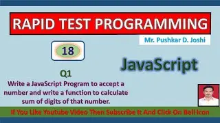Accept number & display it Sum of all odd digits in JS || Rapid Test Programming || Joshi Pushkar D.