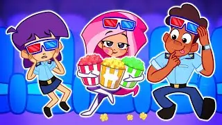 First Time at the Theater 🍿 Rainbow Popcorn for Kids 🍿 SuPaBoo Goes to the Cinema