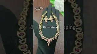 #Beautiful AD mango design necklace with earrings #jewellery #youtubeshorts #shopping 💥🔥❤️