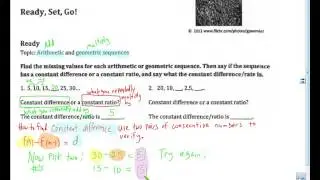 3.6 Constant Difference and Constant Ratio #1,2 (No Audio)