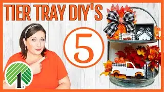 FALL TIER TRAY DIYS | DOLLAR TREE FALL DIY 2021 | AUTUMN FARMHOUSE TIERED TRAY HIGH END DIY