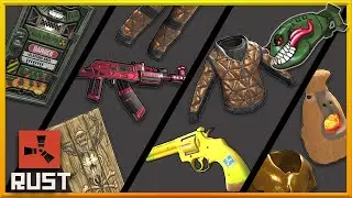 Rust Skins | Gold Poncho, Pythonana, Redemption AR, Bombshell Armored Door, Capybara Furnace #326